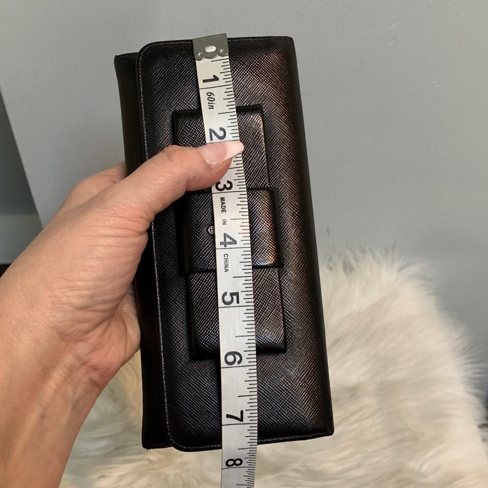 Authentic Prada leather saffiano long wallet dyed black - Picture 16 of 17